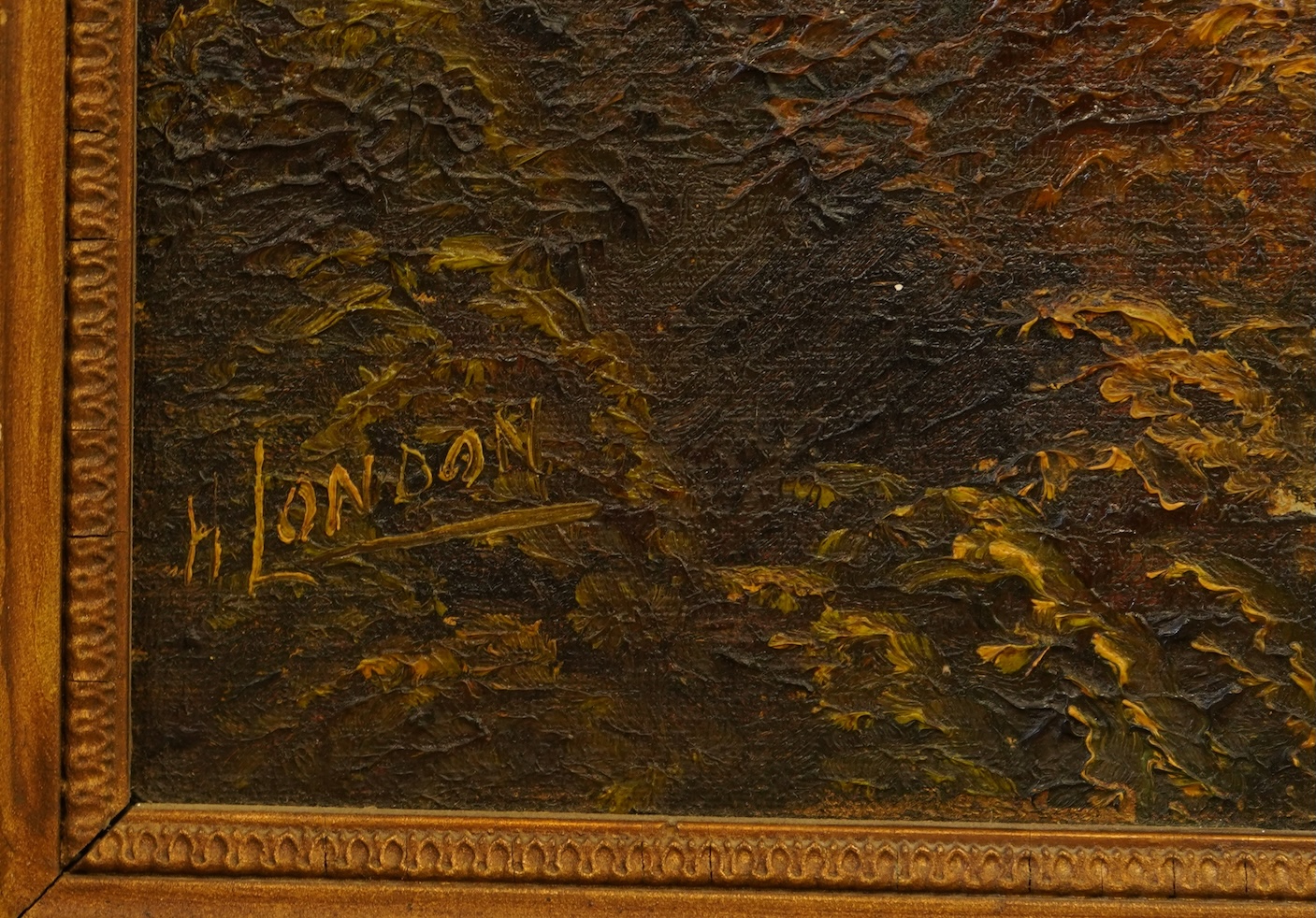 H. London, Riverscape, signed, oil on canvas, 35 x 49cm